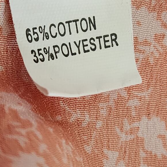 Large Orange Floral Silky Tank Top Blouse - Picture 4 of 5